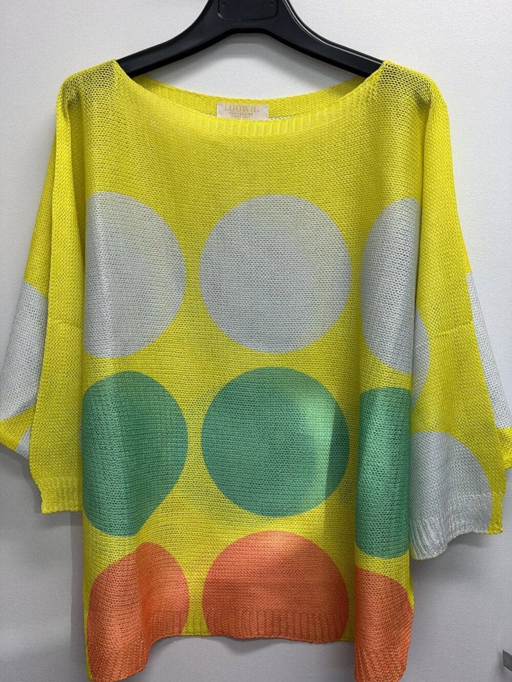 Loowie Italian Bold Polka Dot Knit Sweater